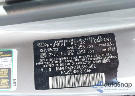 2024 Hyundai Elantra Limited from USA, damaged, VIN KMHLP4DG4RU653682